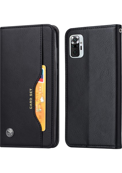 Xiaomi Redmi Için Otomatik Emilmiş Cüzdan Deri Koruyucu Telefon Kapağı Note 10 Pro/not 10 Pro Max-Black (Yurt Dışından)