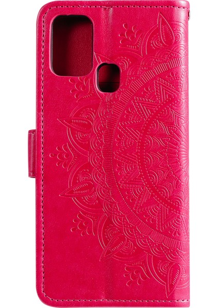 Cüzdan Stand Tasarımı Xiaomi Için Çiçek Deri Kabuk Kapağı Redmi 9c/redmi 9c Nfc-Rose (Yurt Dışından)