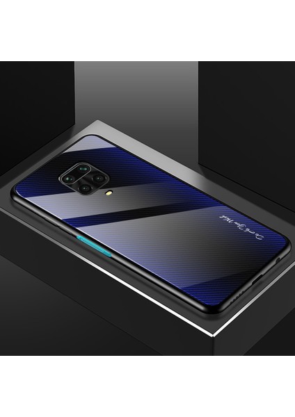 Karbon Fiber Cilt Camı Geri+Tpu Xiaomi Için Tpu Kapağı Not 9s/not 9 Pro/not 9 Pro Max-Dark Blue (Yurt Dışından)