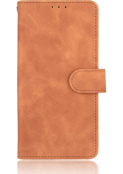 Xiaomi Için Redmi Note 9 5g/redmı Not 9t 5g Cilt Touch Hissed Hisset Pu Deri Cüzdan Tasarım Kılıfı Stand-Brown (Yurt Dışından)