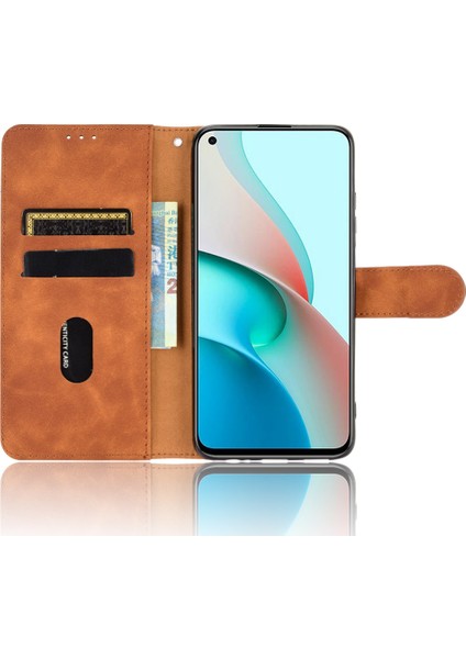 Xiaomi Için Redmi Note 9 5g/redmı Not 9t 5g Cilt Touch Hissed Hisset Pu Deri Cüzdan Tasarım Kılıfı Stand-Brown (Yurt Dışından)