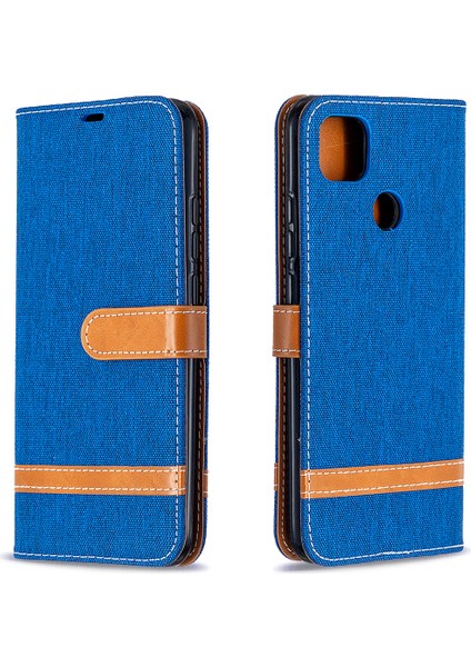 Çeşitli Kot Pantolon Cilt Deri Cep Telefonu Xiaomi Redmi 9c/redmi 9c Nfc-Baby Mavi (Yurt Dışından)