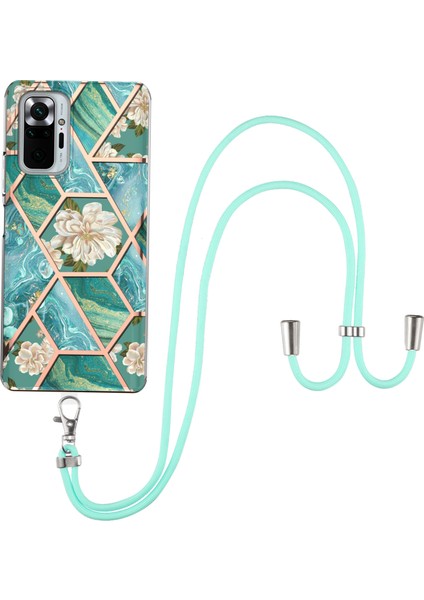 Mermer Desen Imd Koruyucu Anti Çizik Esnek Elektroplatma Tpu Kasası, Xiaomi Için Kordonlu Tpu Kutusu 10 Pro Maksimum/not 10 Pro 4g (Global)/note 10 Pro 4g (Hindistan) -Blue (Yurt Dışından)
