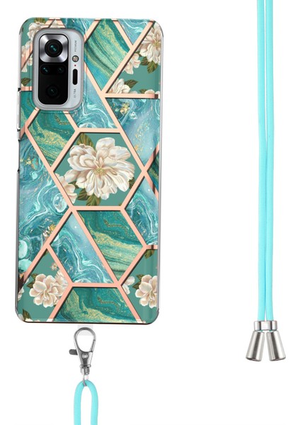 Mermer Desen Imd Koruyucu Anti Çizik Esnek Elektroplatma Tpu Kasası, Xiaomi Için Kordonlu Tpu Kutusu 10 Pro Maksimum/not 10 Pro 4g (Global)/note 10 Pro 4g (Hindistan) -Blue (Yurt Dışından) modelleri