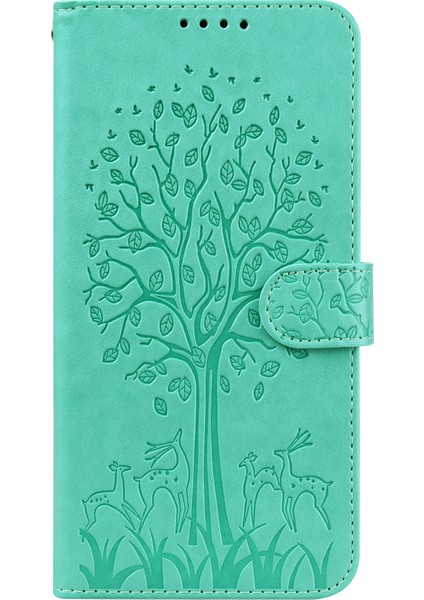 Çift Taraflı Manyetik Toka Çizik Dirençli Şık Deri Cüzdan Standı Xiaomi Xiaomi Için Redmi 10/redmi 10/redmi Note 11 (Mediatek)/redmi 10 Prime-Green (Yurt Dışından)