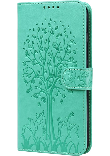 Çift Taraflı Manyetik Toka Çizik Dirençli Şık Deri Cüzdan Standı Xiaomi Xiaomi Için Redmi 10/redmi 10/redmi Note 11 (Mediatek)/redmi 10 Prime-Green (Yurt Dışından)