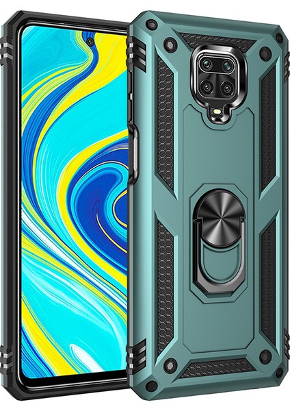 Hibrid Pc Tpu Kickstand Zırh Telefonu Xiaomi Redmi Note 9 Pro/redmi Note 9s-Dark Green (Yurt Dışından)