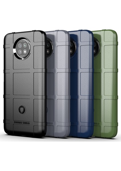 Şok Emilim Sağlam Kare Izgara Cilt Kalınlaştırılmış Tpu Xiaomi Redmi Için Not 9t 5g/not 9 5g-Black (Yurt Dışından)