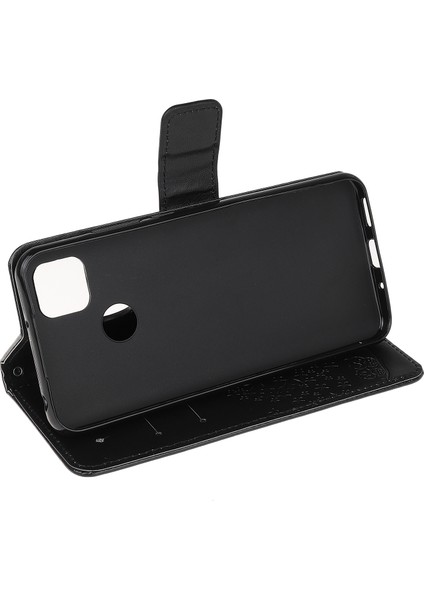 Baskı Ağacı Baykuş Deri Cüzdan Kılıfı Xiaomi Redmi 9c/9c Nfc-Black (Yurt Dışından)