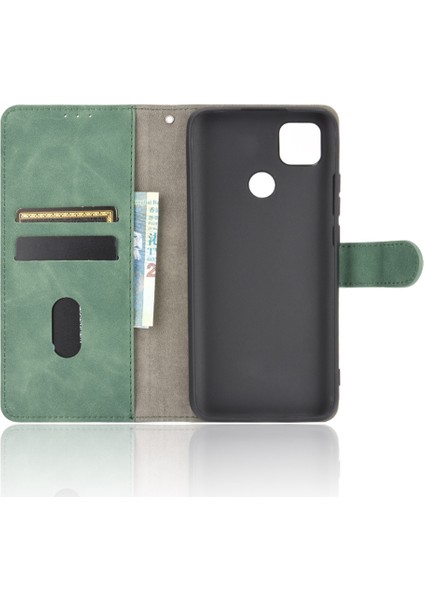 Xiaomi Redmi 9c/redmi 9c Nfc-Green Için Deri Tuph Cül Stand Deri Kılıf (Yurt Dışından)