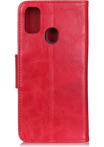 Crazy Horse Split Deri Cüzdan Cep Telefonu Xiaomi Redmi 9c/9c Nfc-Red Için (Yurt Dışından)