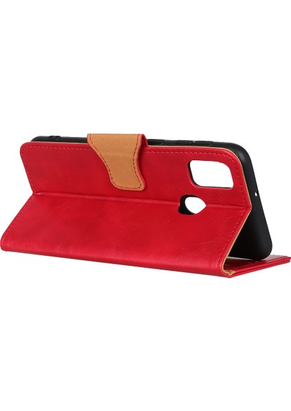 Crazy Horse Split Deri Cüzdan Cep Telefonu Xiaomi Redmi 9c/9c Nfc-Red Için (Yurt Dışından)