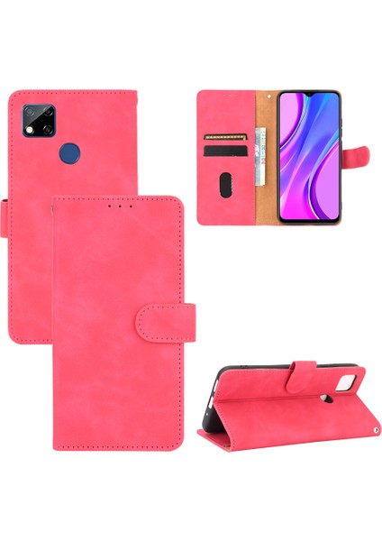 Xiaomi Redmi 9c/redmi 9c Nfc-Rose Için Cilt Dokunuşu Cüzdan Standı Deri Çantası (Yurt Dışından)