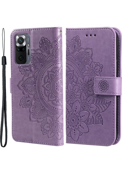 Pu Deri Izin Çiçekler Desen Cüzdan Telefon Kılıfı Xiaomi Redmi Için Kradard ile Note 10 Pro Max/redmi Note 10 Pro-Moral (Yurt Dışından)