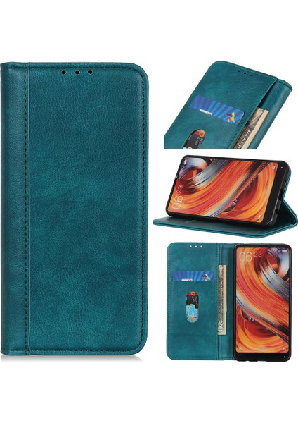 Xiaomi Redmi 9c/9c Nfc-Green Için Otomatik Emilmiş Litchi Yüzey Deri Koruyucu Kılıf (Yurt Dışından)