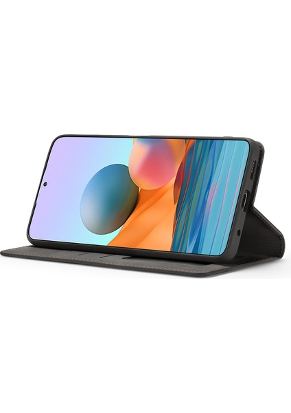 Xiaomi Için Ipeksi Dokunmatik Deri Cüzdan Kılıfı Note 10 Pro/redmi Note 10 Pro Max-Black (Yurt Dışından)