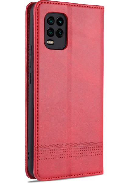 Xiaomi Mi Için 10 Lite 5g Otomatik Absorlanmış Deri Cüzdan Kabuğu Kasa Kırmızısı (Yurt Dışından)