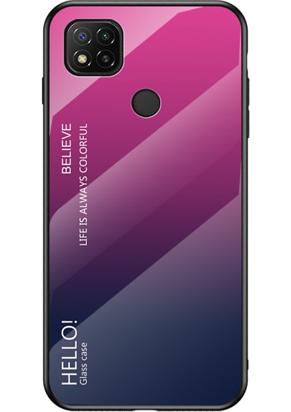 Renk Derneği Deseni Temperli Cam+Pc+Tpu Kenar Cep Telefonu Xiaomi Redmi 9c/redmi 9c Nfc-Rose Için (Yurt Dışından)