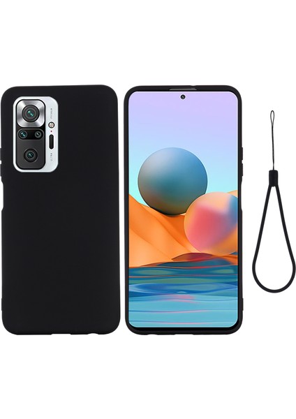 Xiaomi Için Kullanışlı Kayışlı Sıvı Silikon Yumuşak Kapak Kasası Note 10 Pro Max/redmi Note 10 Pro-Black (Yurt Dışından)