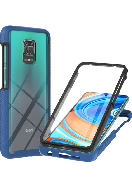 Xiaomi Redmi Için Pet Ekran Koruyucu ile Tam Kapsama Koruma Pc+Tpu Koruyucu Kılıf Not 9s/redmi Note 9 Pro/redmi Not 9 Pro Max-Blue (Yurt Dışından)