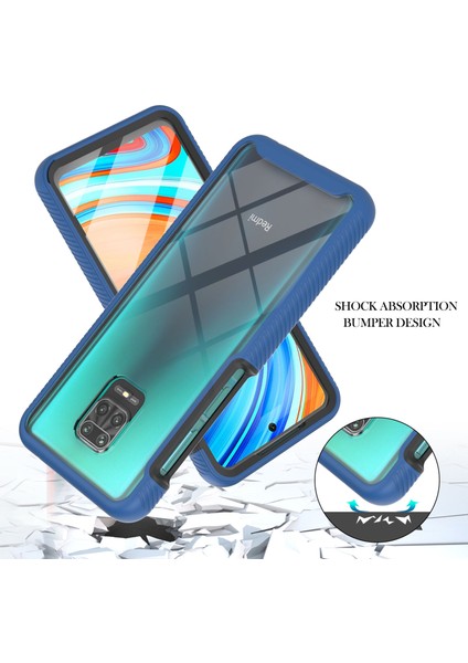 Xiaomi Redmi Için Pet Ekran Koruyucu ile Tam Kapsama Koruma Pc+Tpu Koruyucu Kılıf Not 9s/redmi Note 9 Pro/redmi Not 9 Pro Max-Blue (Yurt Dışından)