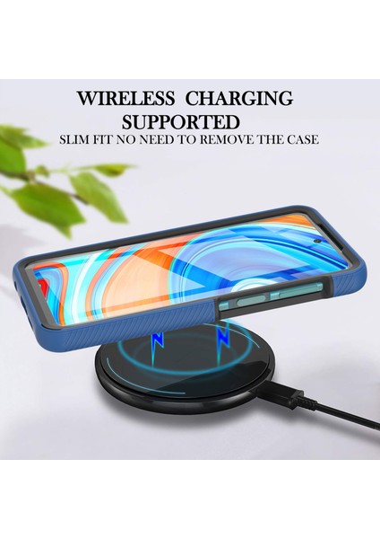 Xiaomi Redmi Için Pet Ekran Koruyucu ile Tam Kapsama Koruma Pc+Tpu Koruyucu Kılıf Not 9s/redmi Note 9 Pro/redmi Not 9 Pro Max-Blue (Yurt Dışından)