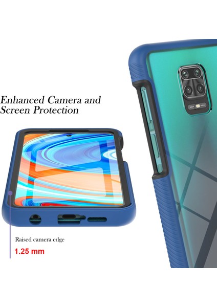 Xiaomi Redmi Için Pet Ekran Koruyucu ile Tam Kapsama Koruma Pc+Tpu Koruyucu Kılıf Not 9s/redmi Note 9 Pro/redmi Not 9 Pro Max-Blue (Yurt Dışından)
