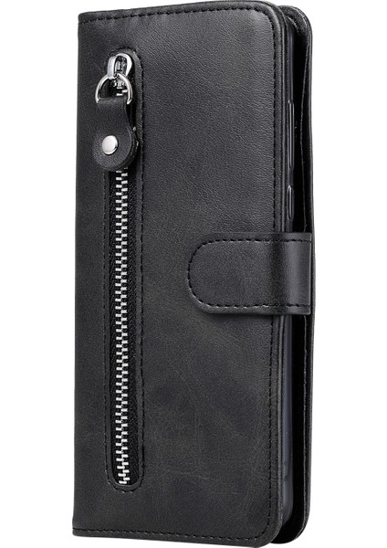 Moda Fermuarı Pa Pu Deri Deri Cüzdan Kasa Telefon Kapağı Xiaomi Redmi Note 9s/9 Pro Max/9 Pro-Black (Yurt Dışından) fiyatları