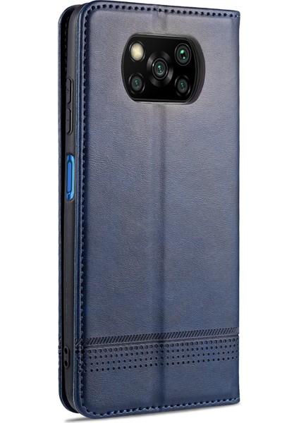 Xiaomi Poco X3/poco X3 Nfc-Dark Mavi Için Otomatik Emilmiş Deri Cüzdan Stand Koruyucu Kapak Kılıfı (Yurt Dışından)