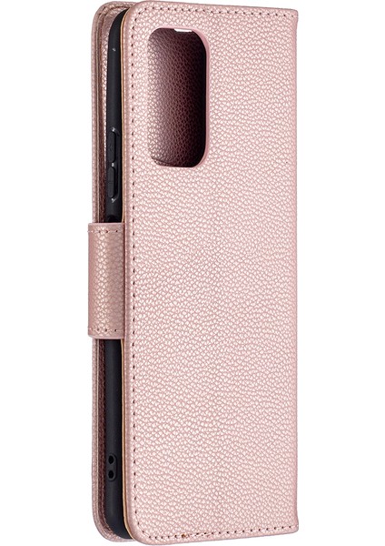 Litchi Grain Deri Cep Telefonu Kılıfı Cüzdan Standı Xiaomi Redmi Note 10 Pro Max/redmi Note 10 Pro-Rose Altın (Yurt Dışından)