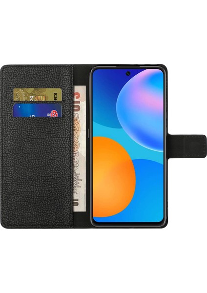Xiaomi Redmi Için Not 11 5g (Çin) (Mediatek)/redmi Not 11T 5g/redmi Not 11S 5g Litchi Doku Stand Cüzdan Deri Kılıf Iyi Korumalı Manyetik Toka Cep Telefon Koruyucu Kabuk Black (Yurt Dışından)