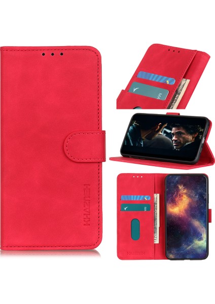 Xiaomi Redmi 9c/9c Nfc-Red Için Khazneh Deri Kabuk Cüzdan Stand Stand Retro Kılıf (Yurt Dışından)