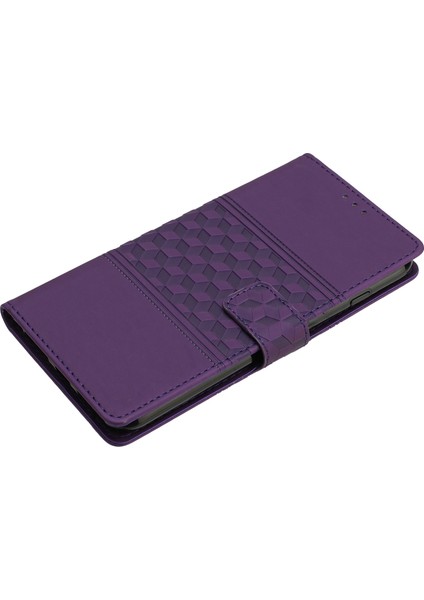 Xiaomi Redmi Için Telefon Kapağı 10 2022 4g/redmi Not 11 4g (Mediatek)/redmi 10 4g (2021)/REDMI 10 Prime Stand Stand Cüzdan Retro Baskalı Desen Strap-Purple ile Cilt Dostu Kasa (Yurt Dışından)