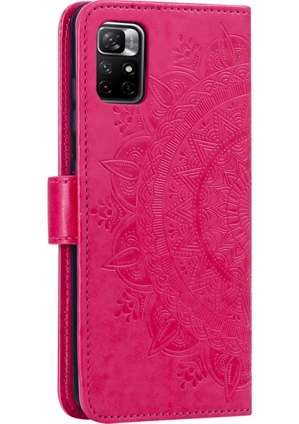 Basılı Mandala Çiçek Cüzdan Deri Telefon Kılıfı Kıvrık Anti-Çizgi Stand Standı Kabuğu Xiaomi Redmi Note 11 Pro 5g (Çin) (Mediak)/not 11 Pro+ 5g-Red (Yurt Dışından) modelleri