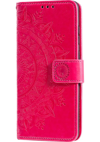 Basılı Mandala Çiçek Cüzdan Deri Telefon Kılıfı Kıvrık Anti-Çizgi Stand Standı Kabuğu Xiaomi Redmi Note 11 Pro 5g (Çin) (Mediak)/not 11 Pro+ 5g-Red (Yurt Dışından) fırsatları