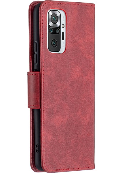 Cüzdan Deri Stand Kabuk Kapağı Kılıfı Xiaomi Redmi Note 10 Pro Max/redmi Note 10 Pro-Kırmızı (Yurt Dışından) fiyatları