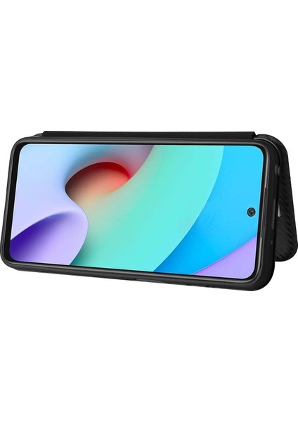 Otomatik Emilen Karbon Fiber Doku Kartı Yuvası Xiaomi Için Halka Kayışı ile Anti-Damla Deri Kasa 10 4g (2021)/10 Prime/10 2022 4g/not 11 4g (Mediatek) -Black (Yurt Dışından) fırsatları