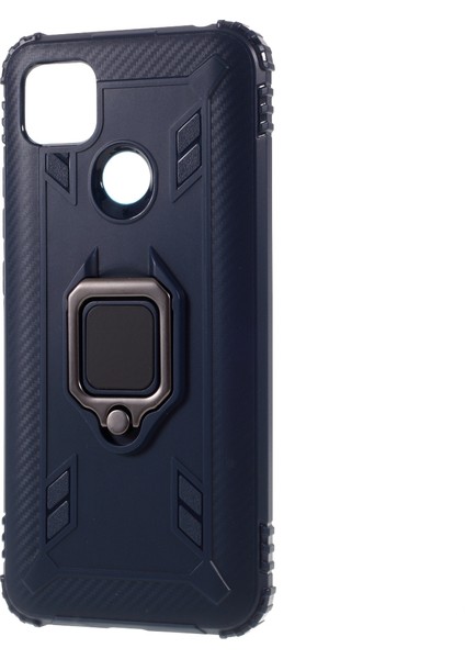 Parmak Yüzük Kickstand Shell Xiaomi Redmi 9c/9c Nfc-Mavi Için Benzersiz Tpu Kapağı (Yurt Dışından)