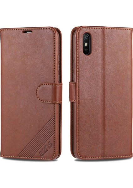Xiaomi Redmi 9A-BROWN Için Cüzdan Stand Deri Koruyucu Kılıf (Yurt Dışından) fiyatları