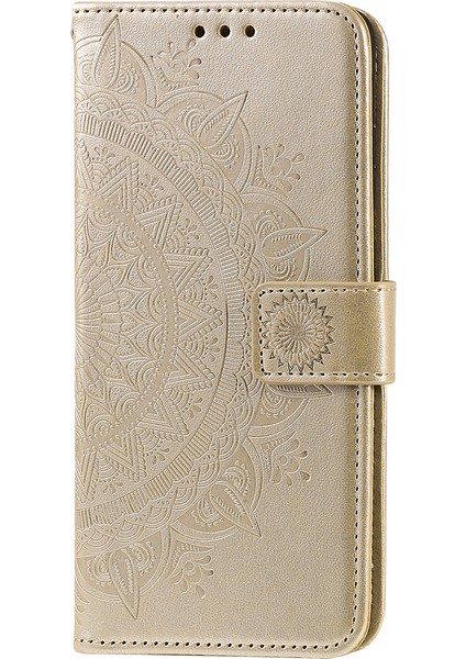 Basılı Mandala Çiçek Cüzdan Deri Deri Telefon Kılıfı Kıvrık Anti-Çizgi Stand Kabuğu Xiaomi Redmi Için Kayış ile Not 11 Pro 5g (Çin) (Mediatek)/not 11 Pro+ 5g-Gold (Yurt Dışından) modelleri