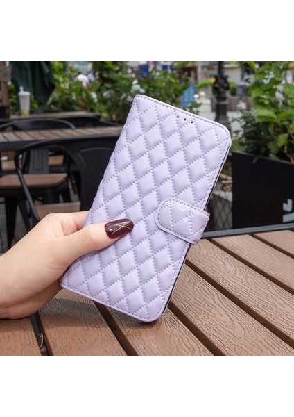 Xiaomi Için Poco X3/x3 Nfc/x3 Pro Matte Pu Deri Deri Telefon Cüzdan Standı Kılıf Rhanmombus Baskılı Koruyucu Kapak Morası (Yurt Dışından)