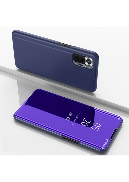 Xiaomi Için Kaplama Ayna Yüzey Deri Kılıfı Redmi Note 10 Pro (Hindistan)/redmi Note 10 Pro 5g/redmi Note 10 Pro Maks Pencere Telefon Stand-Dark Mavi (Yurt Dışından) fiyatları