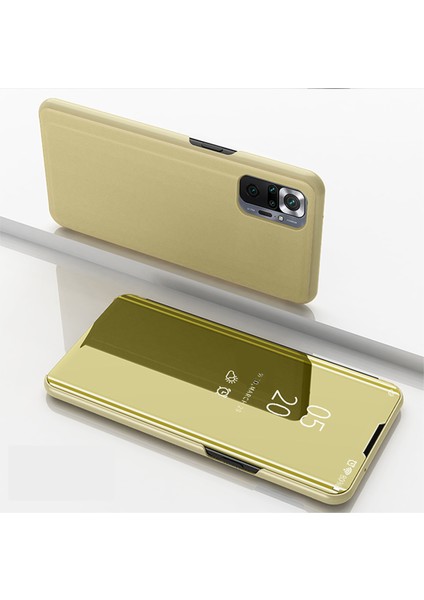 Xiaomi Için Kaplama Ayna Yüzey Deri Kılıfı Redmi Note 10 Pro (Hindistan)/redmi Note 10 Pro 5g/redmi Note 10 Pro Maksimum Pencere Telefonu Stand-Altın (Yurt Dışından) fiyatları