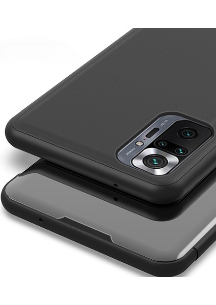 Xiaomi Için Kaplama Ayna Yüzey Deri Kılıfı Redmi Note 10 Pro (Hindistan)/redmi Note 10 Pro 5g/redmi Note 10 Pro Maksimum Pencere Telefonu Stand-Altın (Yurt Dışından) fırsatları
