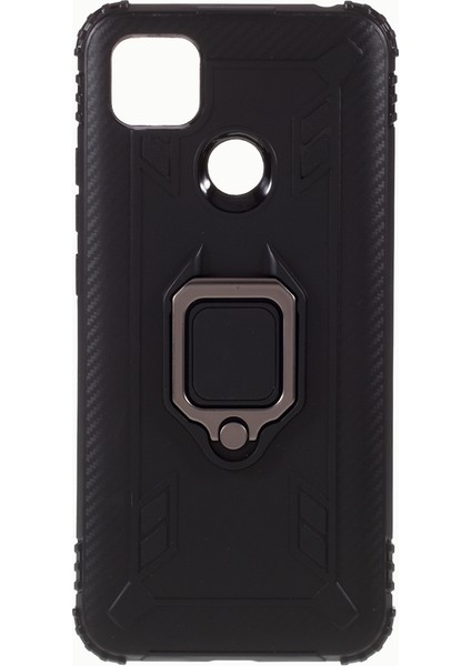 Parmak Yüzük Kickstand Shell Xiaomi Redmi 9c/9c Nfc-Black Için Benzersiz Tpu Kapağı (Yurt Dışından)