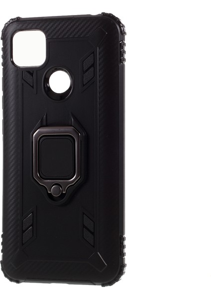 Parmak Yüzük Kickstand Shell Xiaomi Redmi 9c/9c Nfc-Black Için Benzersiz Tpu Kapağı (Yurt Dışından)