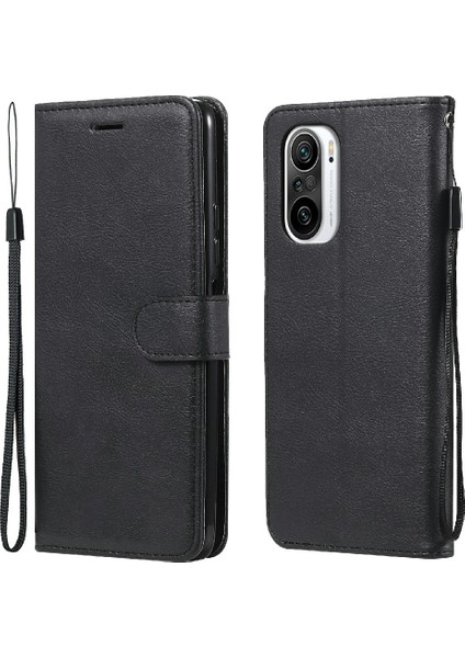 Deri Cüzdan Stand Telefon Kılıfı Xiaomi Redmi K40 Pro/redmi K40/POCO F3/mı 11I-BLACK (Yurt Dışından)