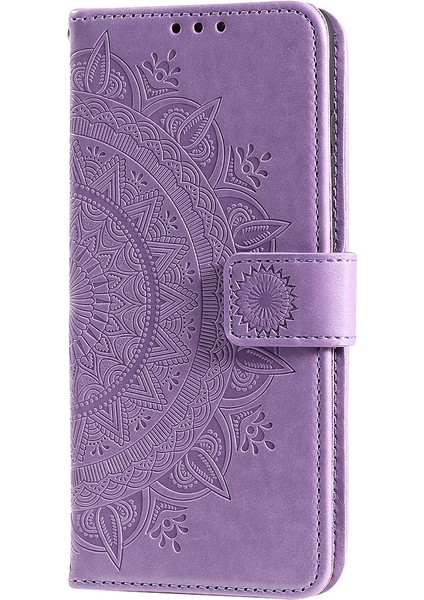 Basılı Mandala Çiçek Cüzdan Deri Telefon Kılıfı Kıvrık Anti-Çizgi Stand Standı Kabuğu Xiaomi Redmi Note 11 Pro 5g (Çin) (Mediatek)/not 11 Pro+ 5g-Purple (Yurt Dışından) modelleri