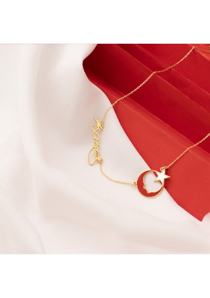 Mineli Ay Yıldız Atatürk Imzalı Gümüş Kolye fiyatları