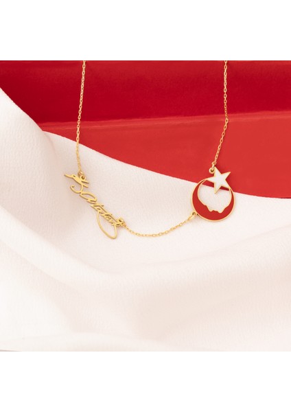 Mineli Ay Yıldız Atatürk Imzalı Gümüş Kolye modelleri